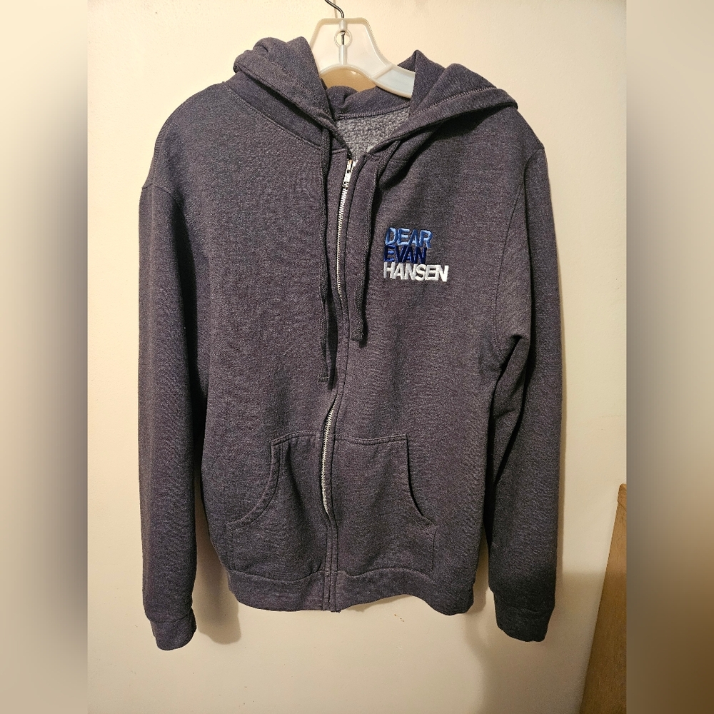 Dear Evan Hansen Broadway Musical Zip-Up Hoodie Medium Grey